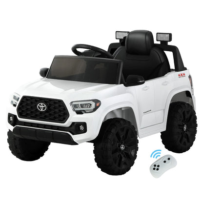 Kids Electric Ride On Car Toyota Tacoma Off Road Jeep Toy Cars Remote 12V Whte - Cosy Abode