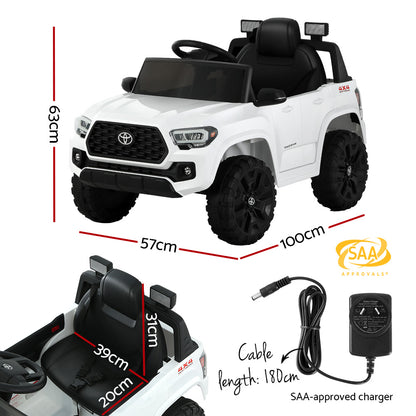 Kids Electric Ride On Car Toyota Tacoma Off Road Jeep Toy Cars Remote 12V Whte - Cosy Abode