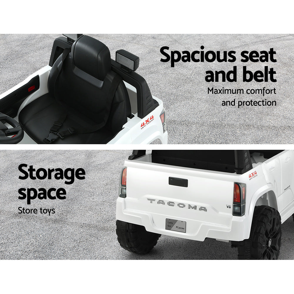 Kids Electric Ride On Car Toyota Tacoma Off Road Jeep Toy Cars Remote 12V Whte - Cosy Abode