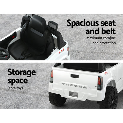 Kids Electric Ride On Car Toyota Tacoma Off Road Jeep Toy Cars Remote 12V Whte - Cosy Abode