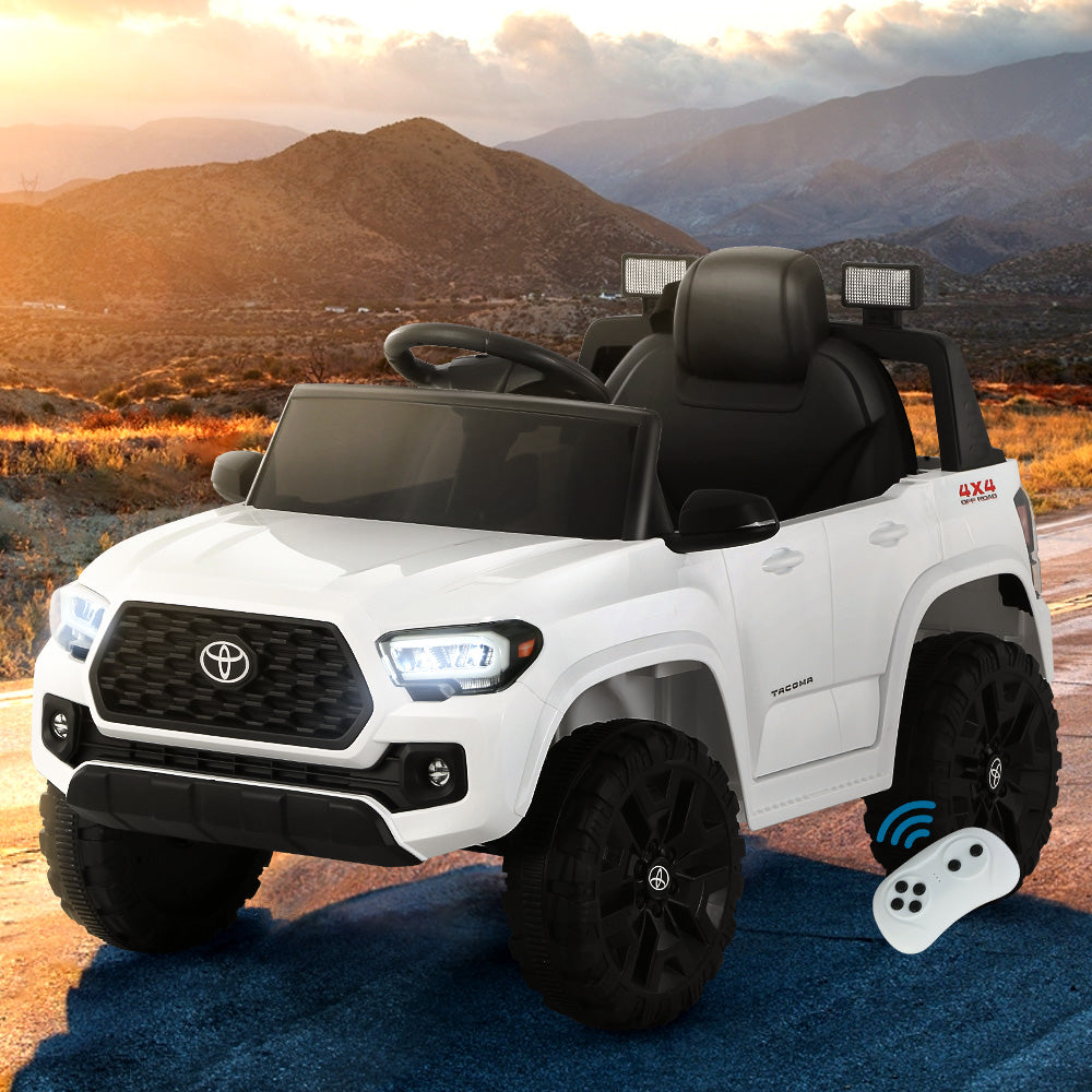 Kids Electric Ride On Car Toyota Tacoma Off Road Jeep Toy Cars Remote 12V Whte - Cosy Abode