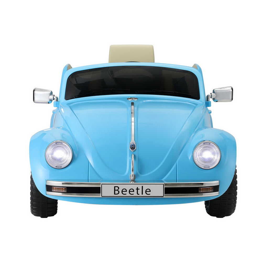Kids Ride On Car Licensed Volkswagen Beetle Electric Toys Horn Remote 6V Blue - Cosy Abode