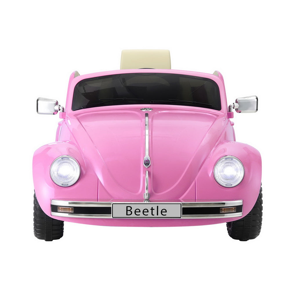 Kids Ride On Car Licensed Volkswagen Beetle Electric Toys Horn Remote 6V Pink - Cosy Abode
