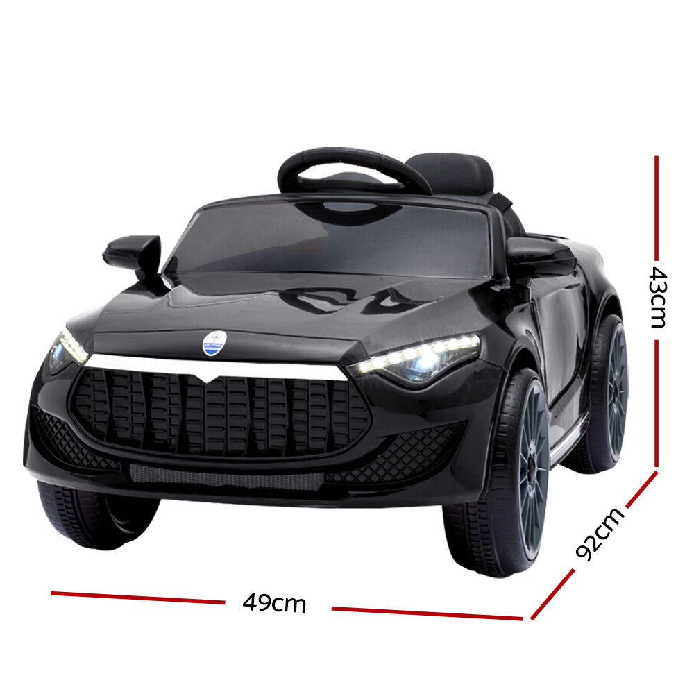 Rigo Kids Electric Ride On Car Toys Cars Horn Music Remote Control 12V Black - Cosy Abode