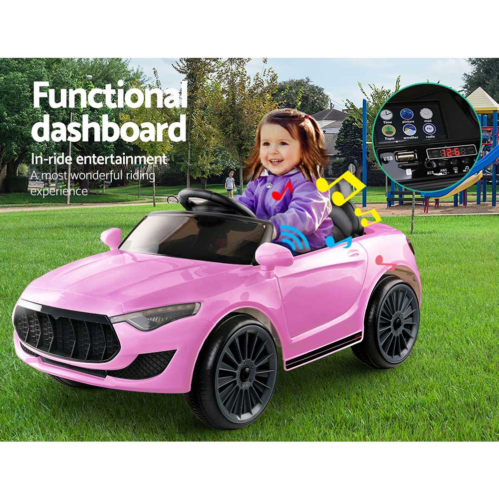 Rigo Kids Electric Ride On Car Toys Cars Headlight Music Remote Control 12V Pink - Cosy Abode