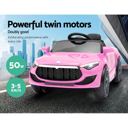 Rigo Kids Electric Ride On Car Toys Cars Headlight Music Remote Control 12V Pink - Cosy Abode