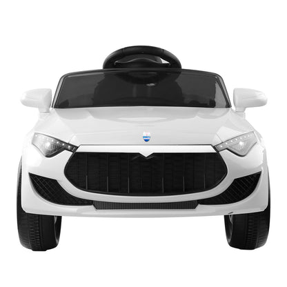 Rigo Kids Electric Ride On Car Cars Music Headlight Remote Control 12V White - Cosy Abode