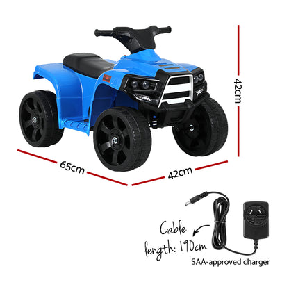 Rigo Kids Ride On ATV Quad Motorbike Car 4 Wheeler Electric Toys Battery Blue - Cosy Abode