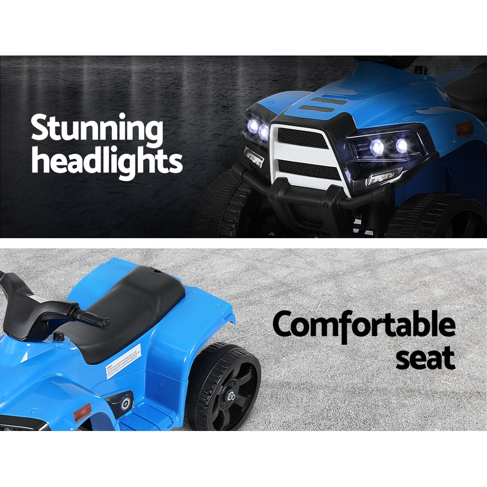 Rigo Kids Ride On ATV Quad Motorbike Car 4 Wheeler Electric Toys Battery Blue - Cosy Abode