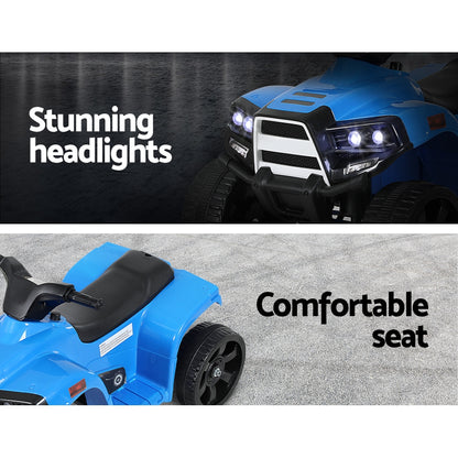Rigo Kids Ride On ATV Quad Motorbike Car 4 Wheeler Electric Toys Battery Blue - Cosy Abode