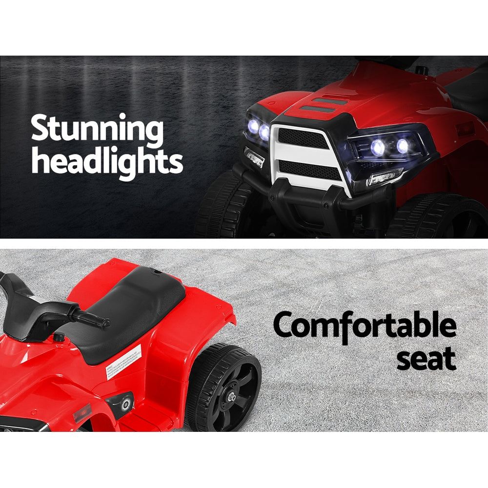 Rigo Kids Ride On ATV Quad Motorbike Car 4 Wheeler Electric Toys Battery Red - Cosy Abode