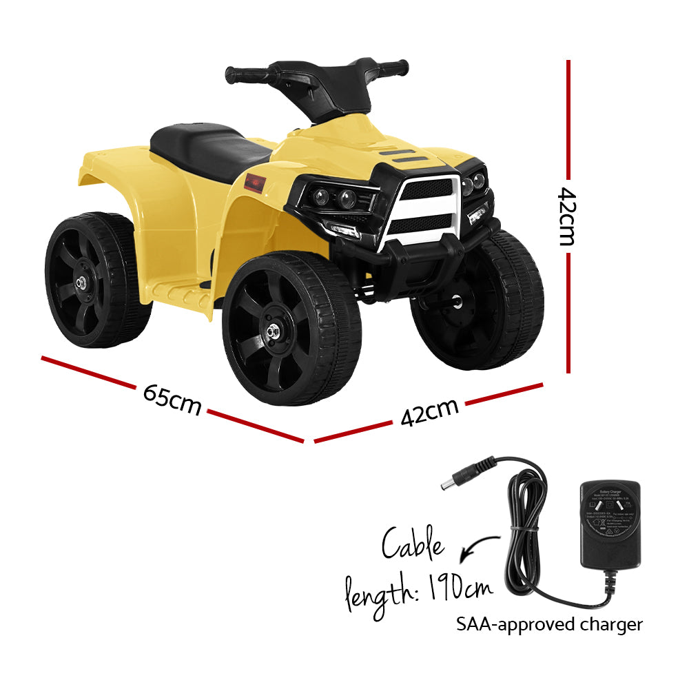 Rigo Kids Ride On ATV Quad Motorbike Car 4 Wheeler Electric Toys Battery Yellow - Cosy Abode