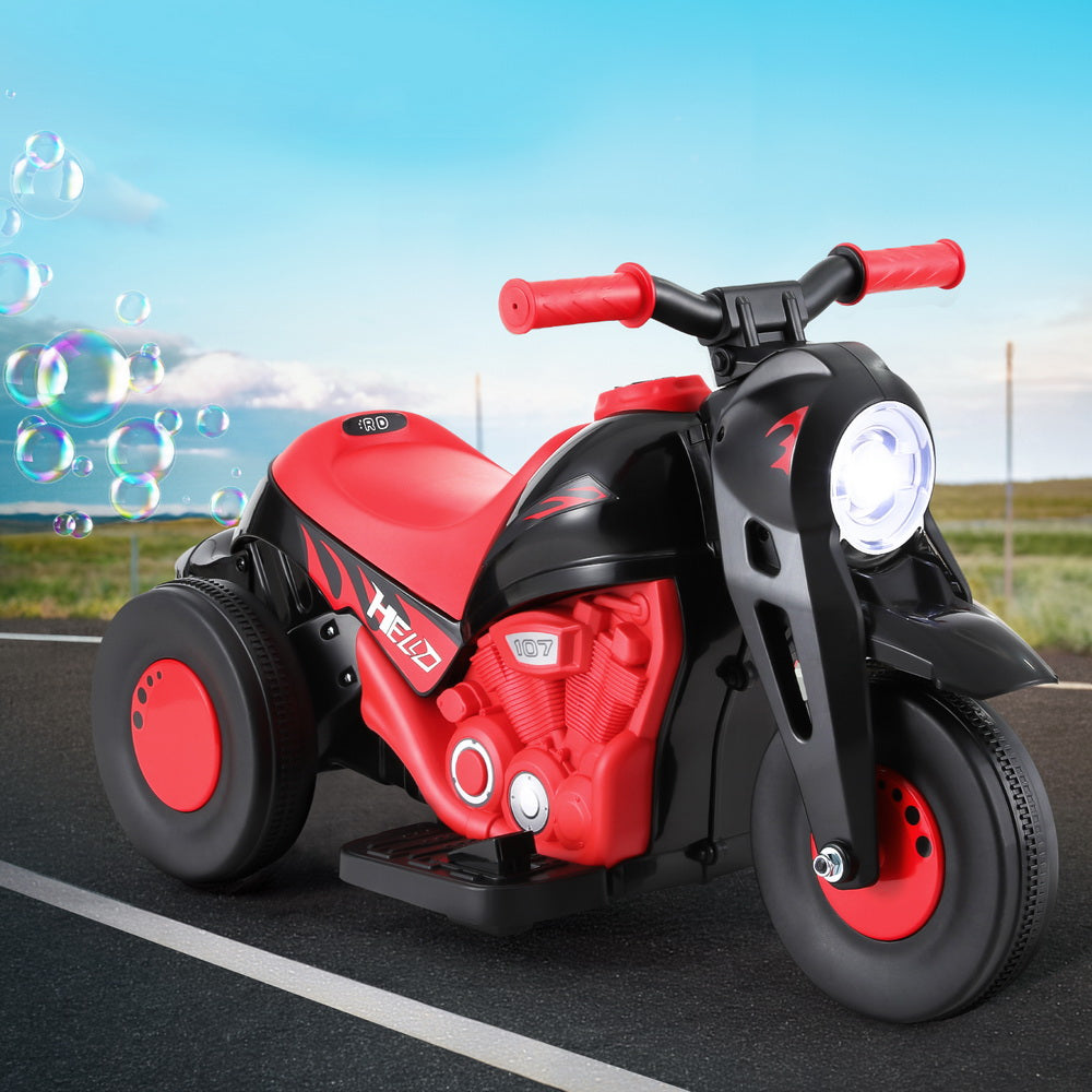 Rigo Kids Electric Ride On Motorcycle with Bubble Maker 6V - Red - Cosy Abode