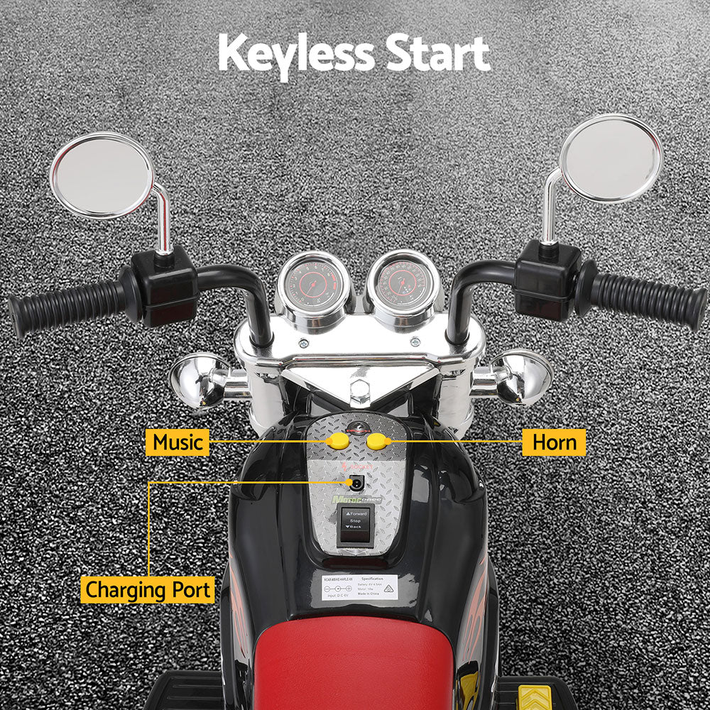 Rigo Kids Electric Ride On Motorcycle with Horn & Music 6V - Black - Cosy Abode