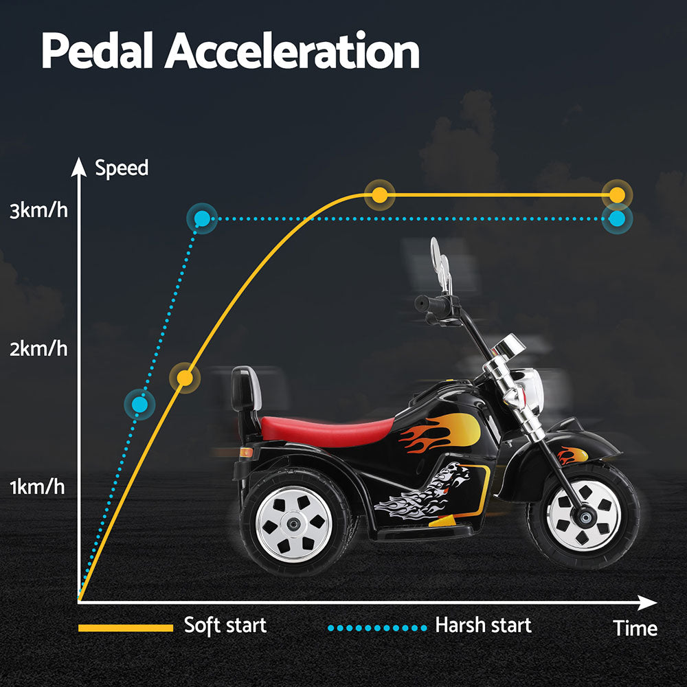 Rigo Kids Electric Ride On Motorcycle with Horn & Music 6V - Black - Cosy Abode