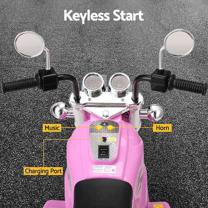 Rigo Kids Electric Ride On Motorcycle with Horn & Music 6V - Pink - Cosy Abode