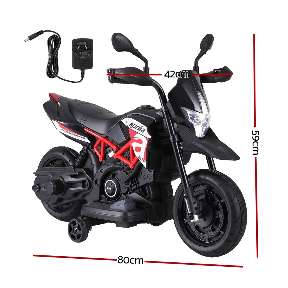 Kids Electric Ride On Motorcycle Aprilia Licensed Dorsoduro 900 - Cosy Abode