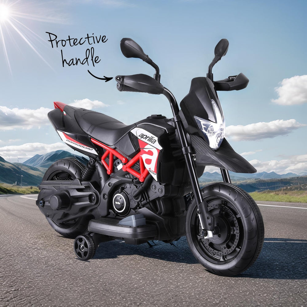 Kids Electric Ride On Motorcycle Aprilia Licensed Dorsoduro 900 - Cosy Abode
