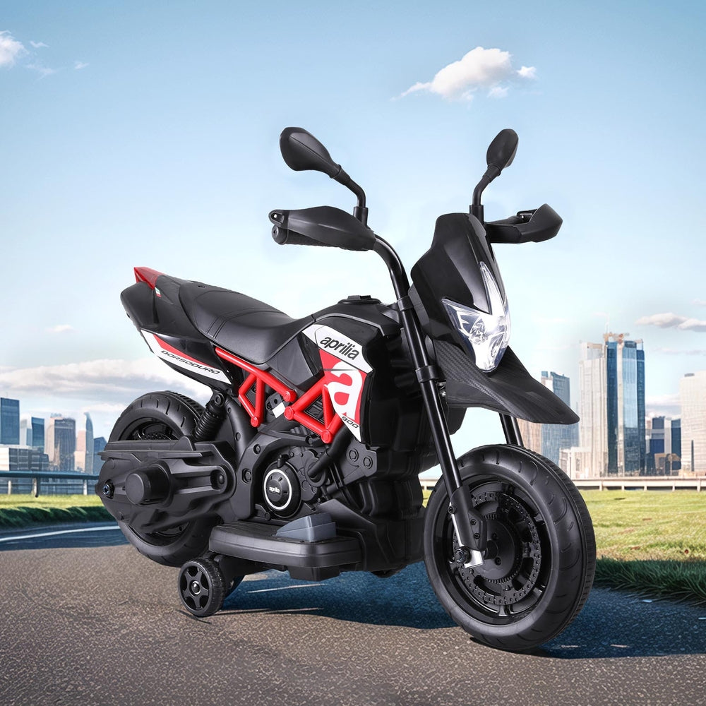 Kids Electric Ride On Motorcycle Aprilia Licensed Dorsoduro 900 - Cosy Abode