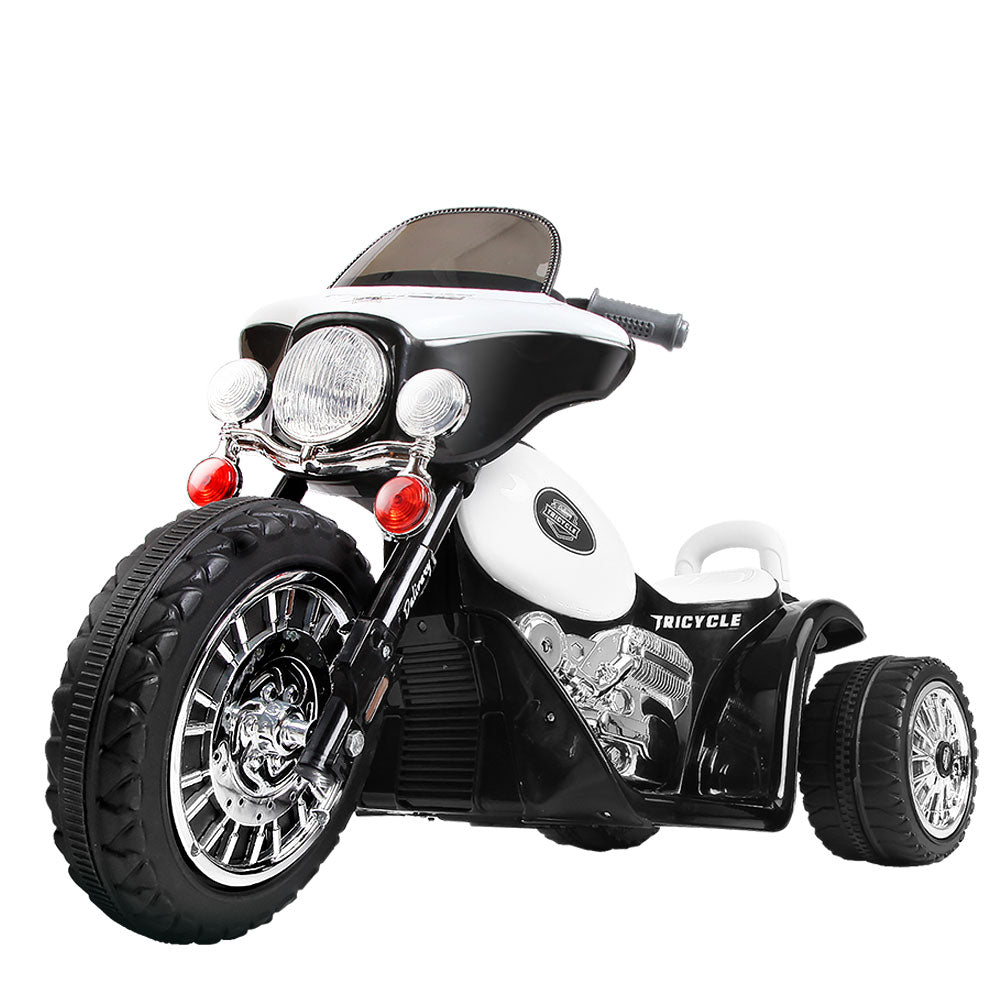 Rigo Kids Electric Ride On Police Road Patrol Motorcycle Harley-Inspired 6V Black - Cosy Abode