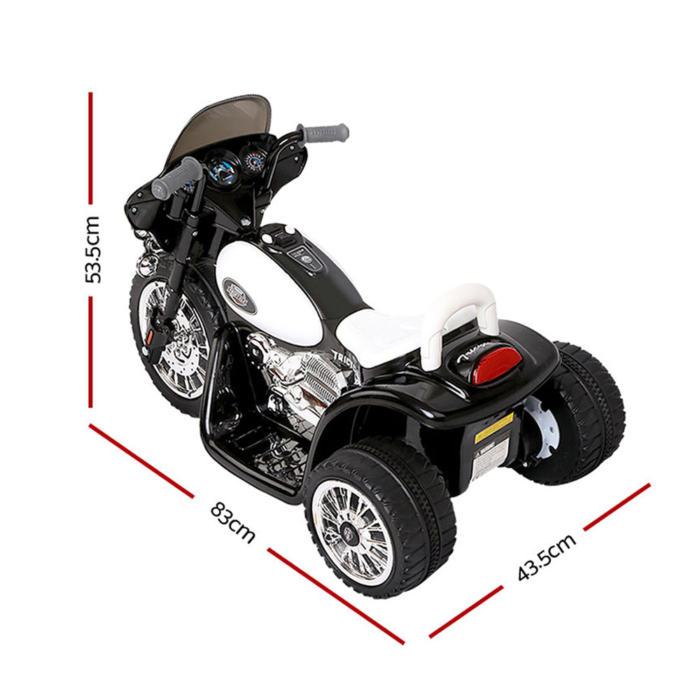 Rigo Kids Electric Ride On Police Road Patrol Motorcycle Harley-Inspired 6V Black - Cosy Abode