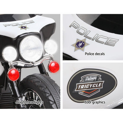 Rigo Kids Electric Ride On Police Road Patrol Motorcycle Harley-Inspired 6V Black - Cosy Abode