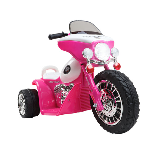 Rigo Kids Electric Ride On Police Motorcycle Harley-Inspired 6V Pink - Cosy Abode