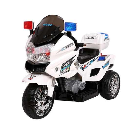 Rigo Kids Electric Ride On Police Road Patrol Motorcycle BMW-Inspired S1K 6V Battery White - Cosy Abode