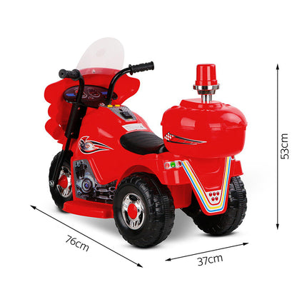 Rigo Kids Electric Ride On Police Motorcycle Motorbike 6V Battery Red - Cosy Abode