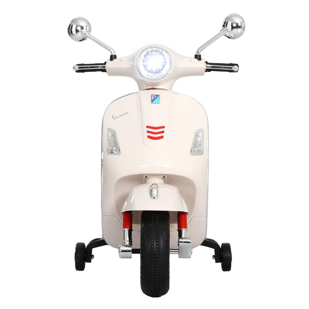 Kids Electric Ride On Motorcycle Vespa Licensed GTS White - Cosy Abode