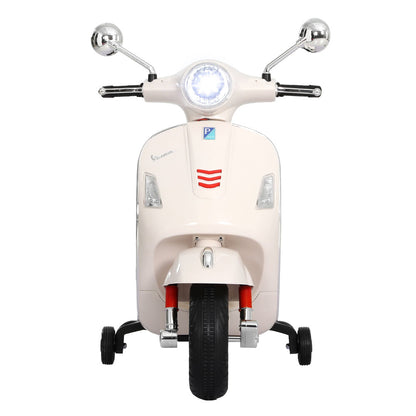 Kids Electric Ride On Motorcycle Vespa Licensed GTS White - Cosy Abode