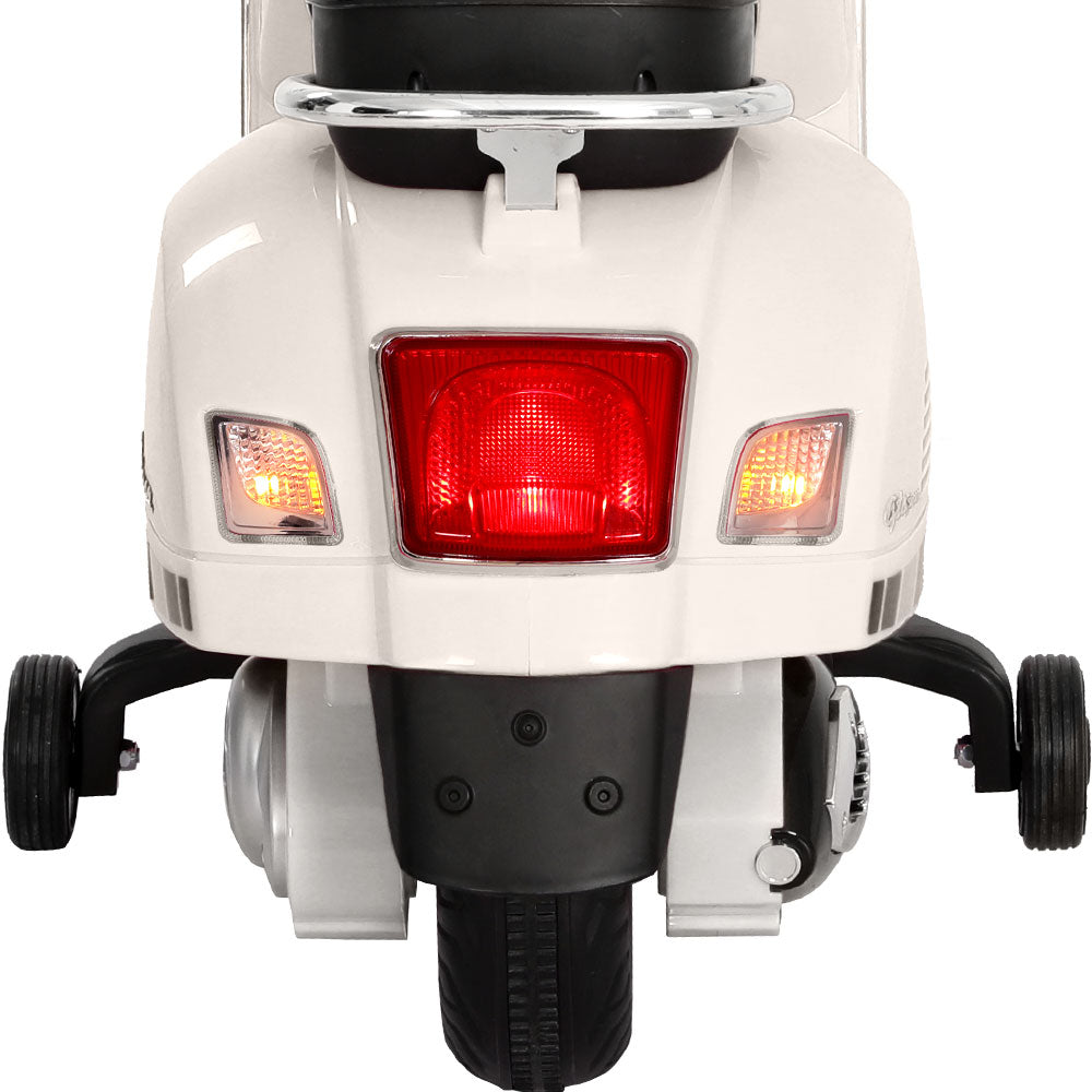 Kids Electric Ride On Motorcycle Vespa Licensed GTS White - Cosy Abode