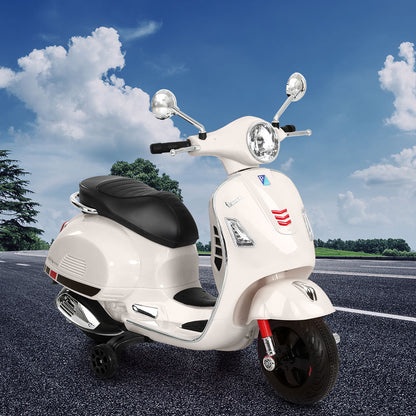 Kids Electric Ride On Motorcycle Vespa Licensed GTS White - Cosy Abode