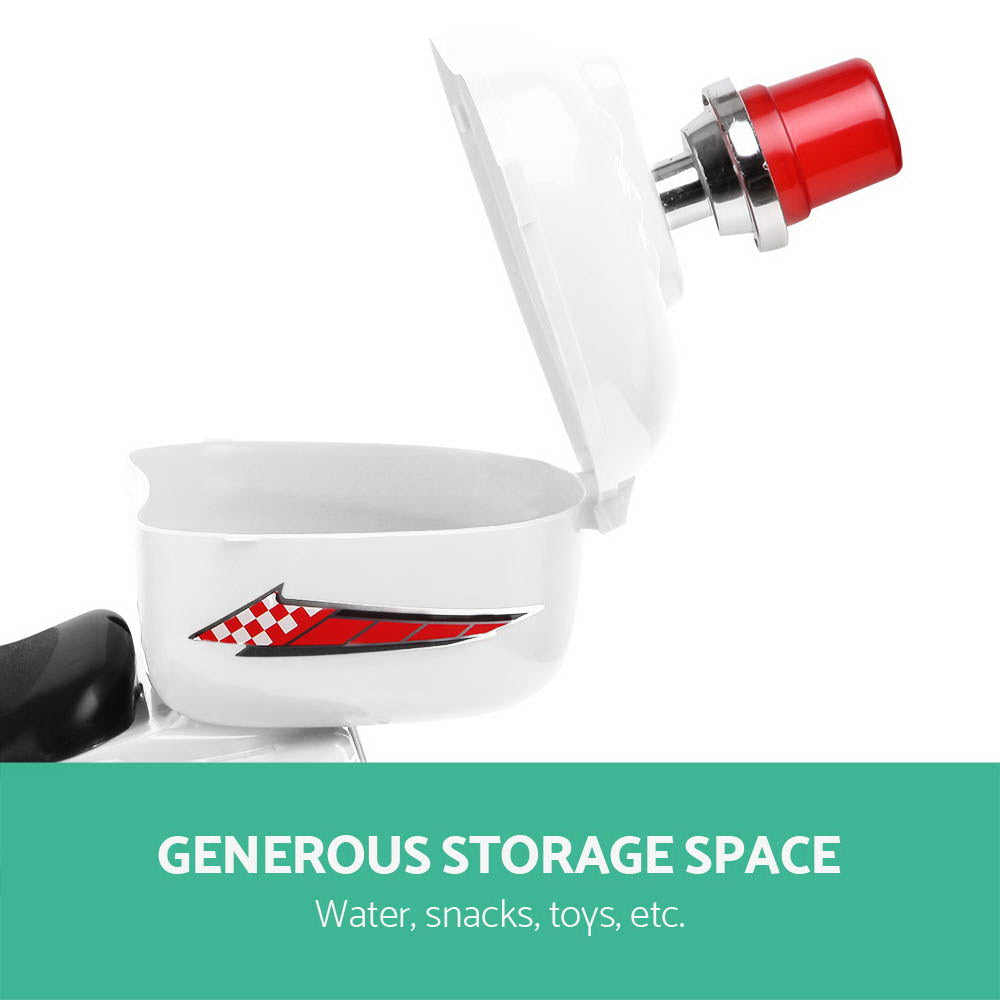 Rigo Kids Electric Ride On Police Motorcycle Motorbike 6V Battery White - Cosy Abode