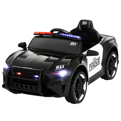 Rigo Kids Ride On Car Electric Patrol Police Cars Battery Powered Toys 12V Black - Cosy Abode
