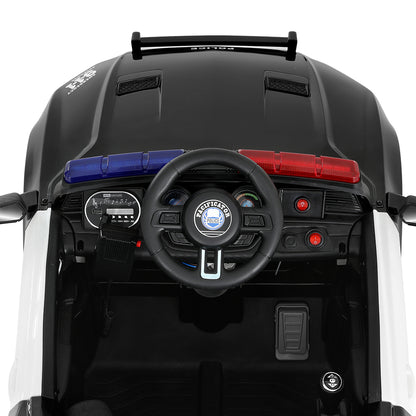 Rigo Kids Ride On Car Electric Patrol Police Cars Battery Powered Toys 12V Black - Cosy Abode