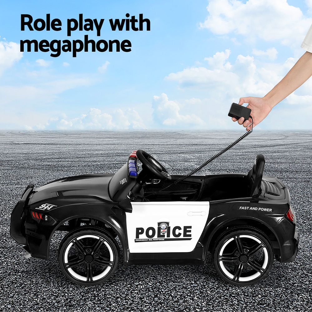 Rigo Kids Ride On Car Electric Patrol Police Cars Battery Powered Toys 12V Black - Cosy Abode