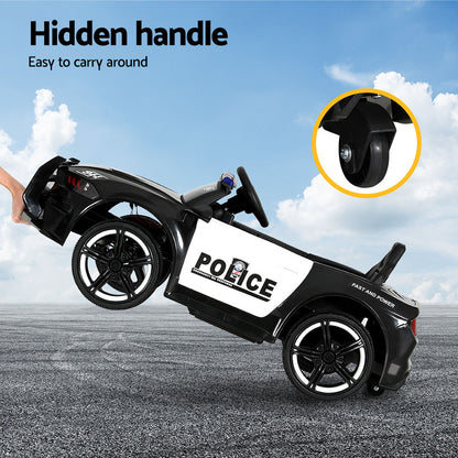Rigo Kids Ride On Car Electric Patrol Police Cars Battery Powered Toys 12V Black - Cosy Abode