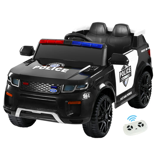 Rigo Kids Electric Ride On Patrol Police Car Range Rover-inspired Remote Black - Cosy Abode