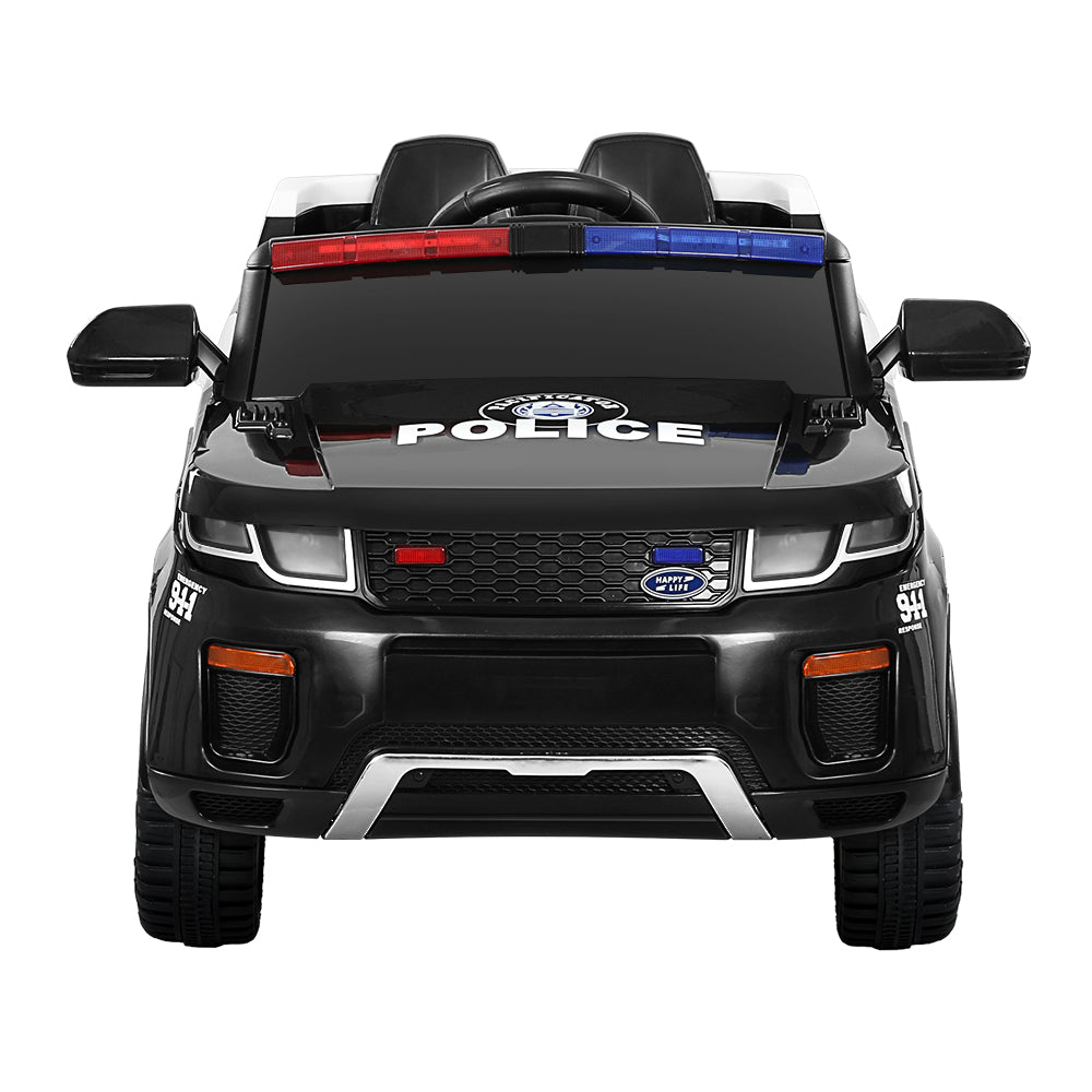 Rigo Kids Electric Ride On Patrol Police Car Range Rover-inspired Remote Black - Cosy Abode