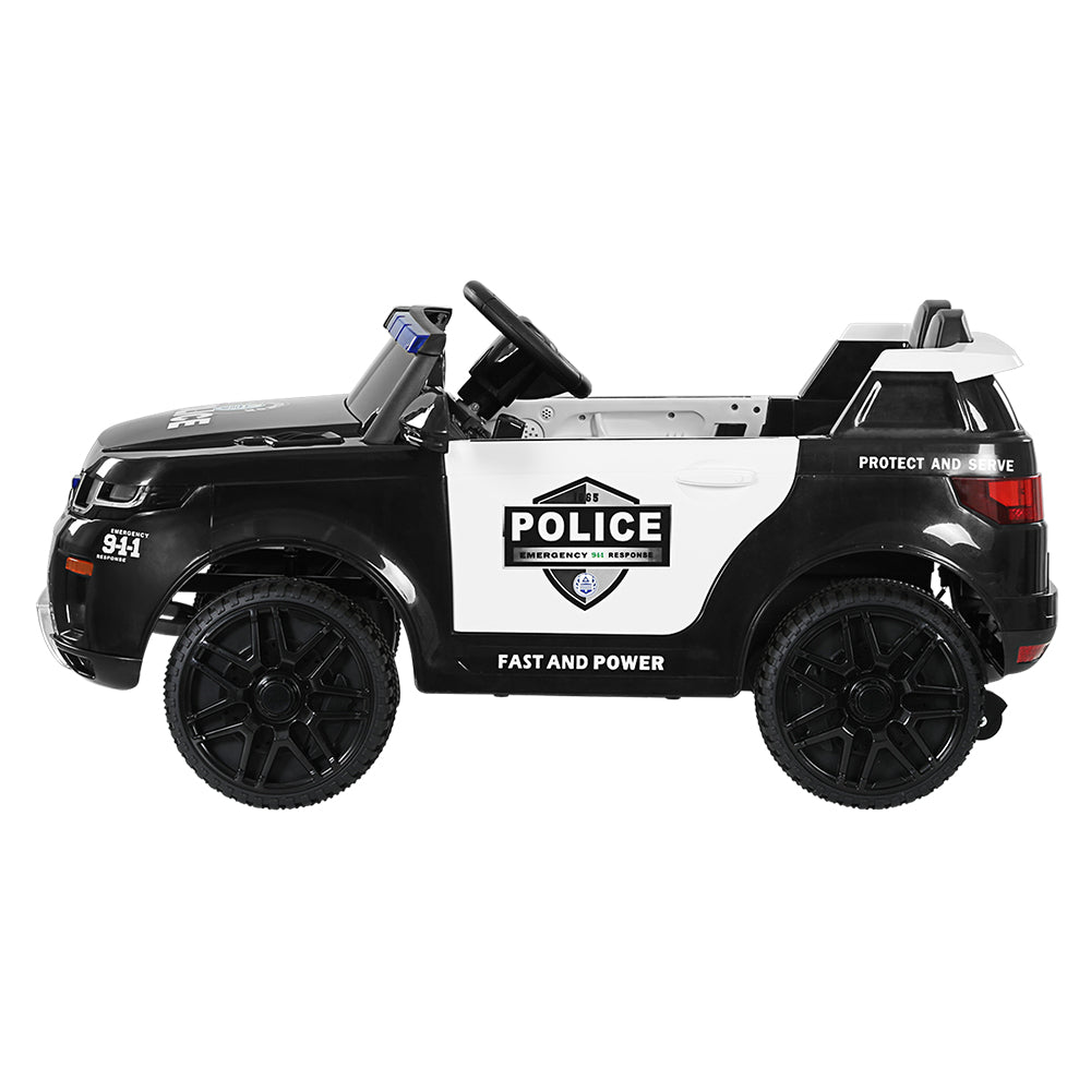 Rigo Kids Electric Ride On Patrol Police Car Range Rover-inspired Remote Black - Cosy Abode