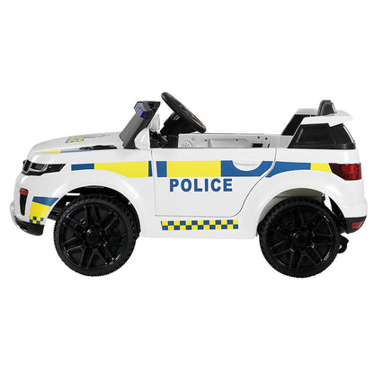 Rigo Kids Ride On Car Electric Patrol Police Toy Cars Remote Control 12V White - Cosy Abode