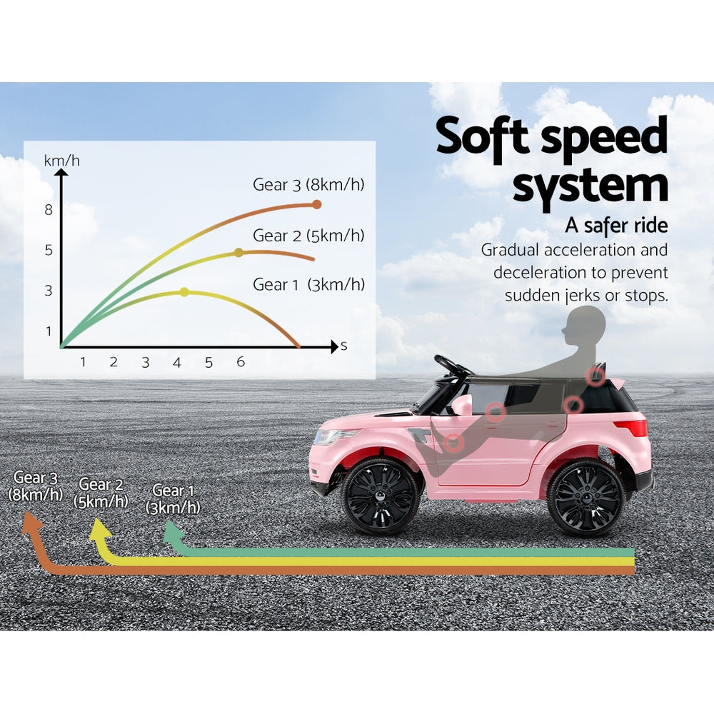 Rigo Kids Electric Ride On Car SUV Range Rover-inspired Cars Remote 12V Pink - Cosy Abode