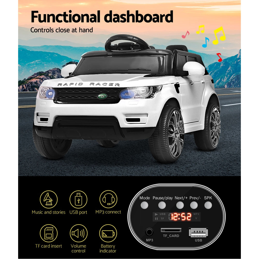 Rigo Kids Electric Ride On Car SUV Range Rover-inspired Cars Remote 12V White - Cosy Abode