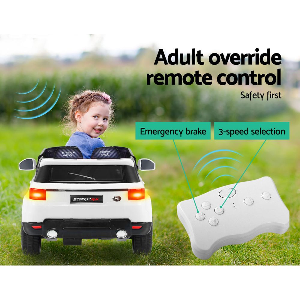 Rigo Kids Electric Ride On Car SUV Range Rover-inspired Cars Remote 12V White - Cosy Abode