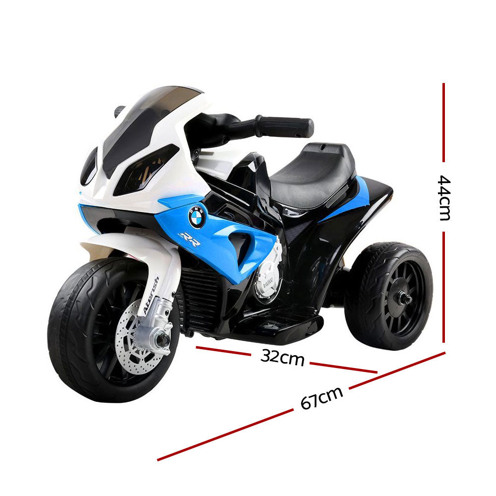 Kids Electric Ride On Police Motorcycle BMW Licensed S1000RR Blue - Cosy Abode