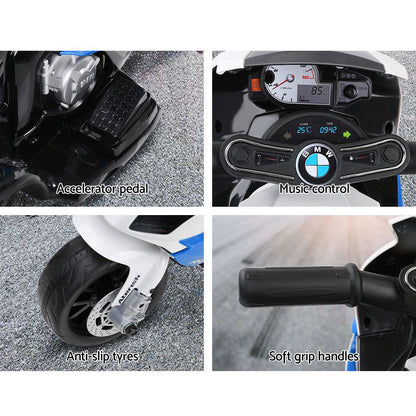 Kids Electric Ride On Police Motorcycle BMW Licensed S1000RR Blue - Cosy Abode