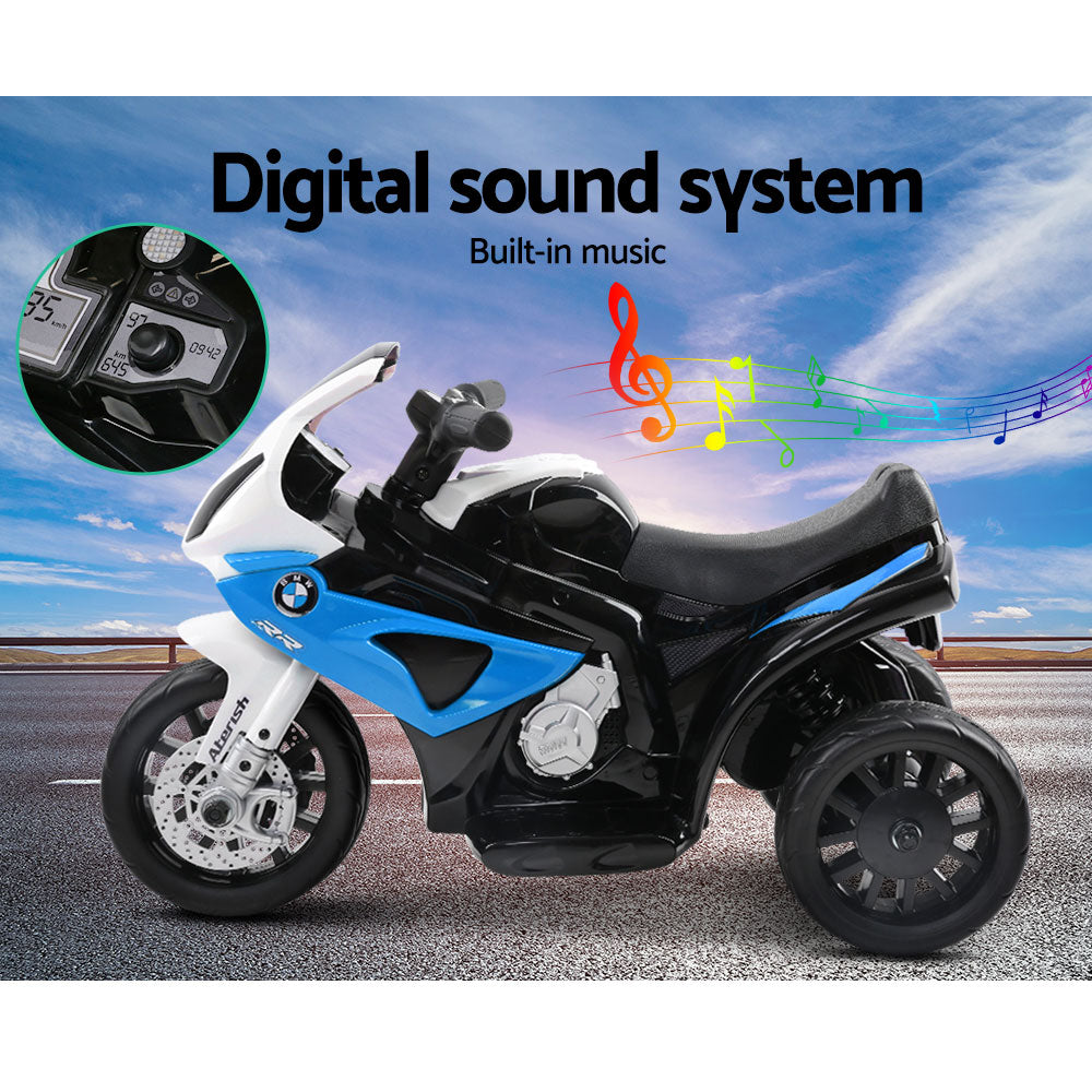 Kids Electric Ride On Police Motorcycle BMW Licensed S1000RR Blue - Cosy Abode