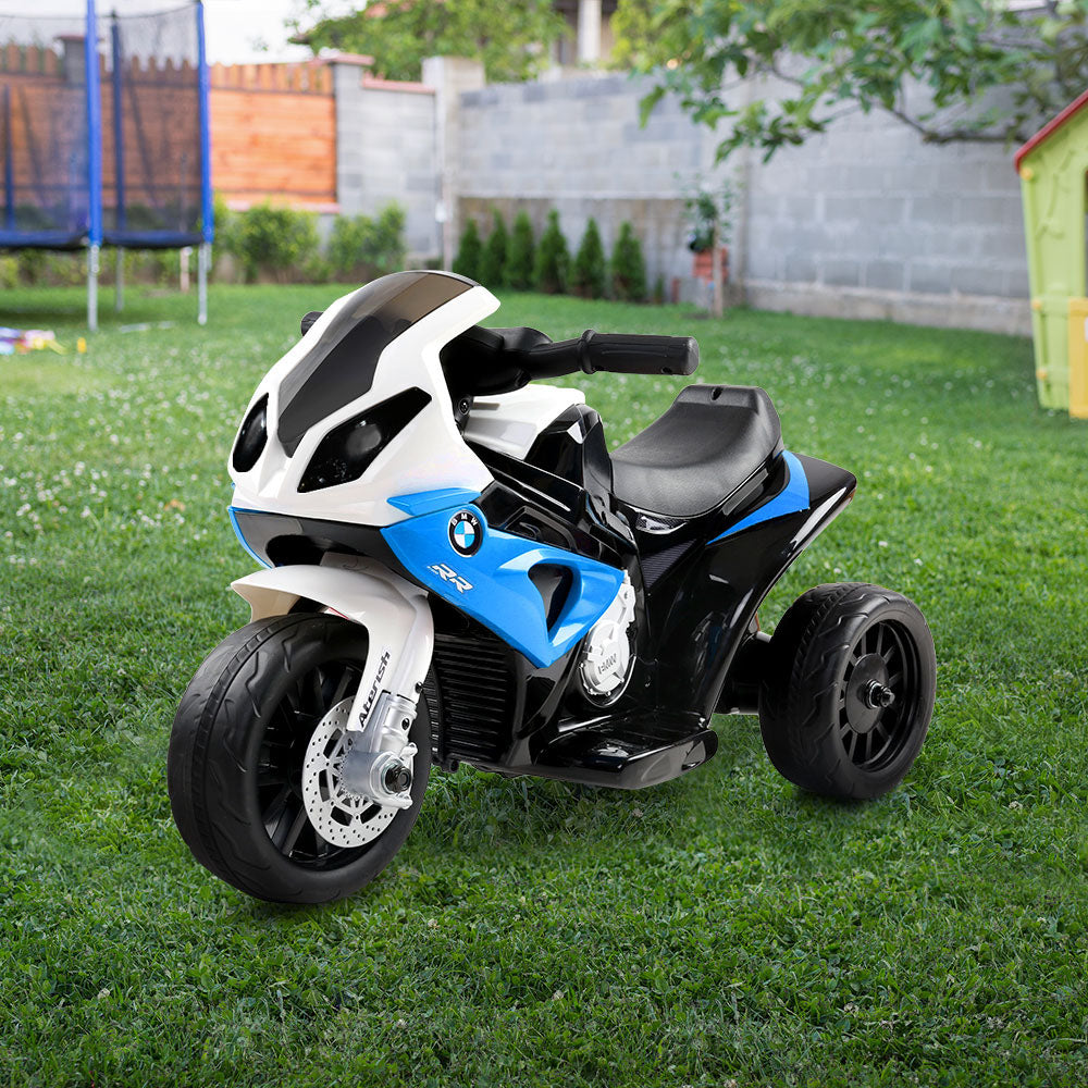 Kids Electric Ride On Police Motorcycle BMW Licensed S1000RR Blue - Cosy Abode