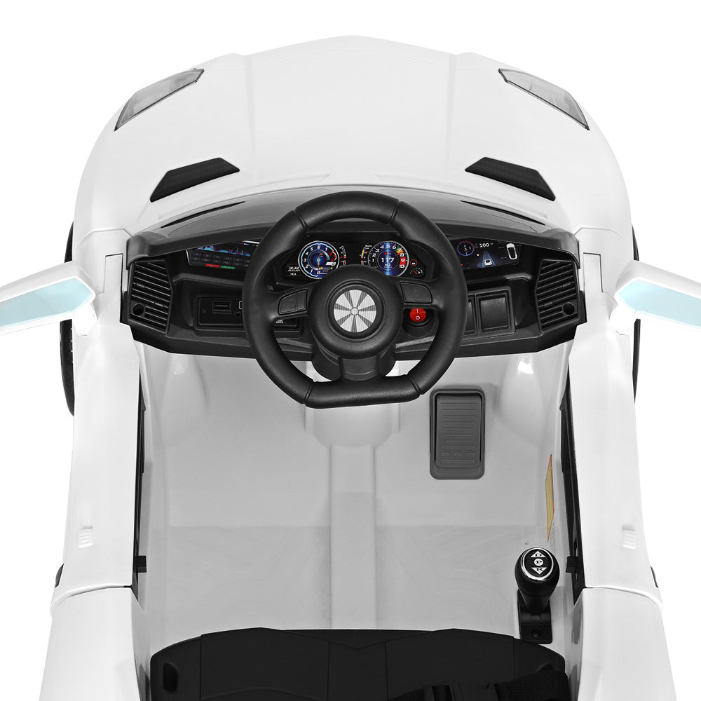 Rigo Kids Electric Ride On Car Ferrari-Inspired Toy Cars Remote 12V White - Cosy Abode